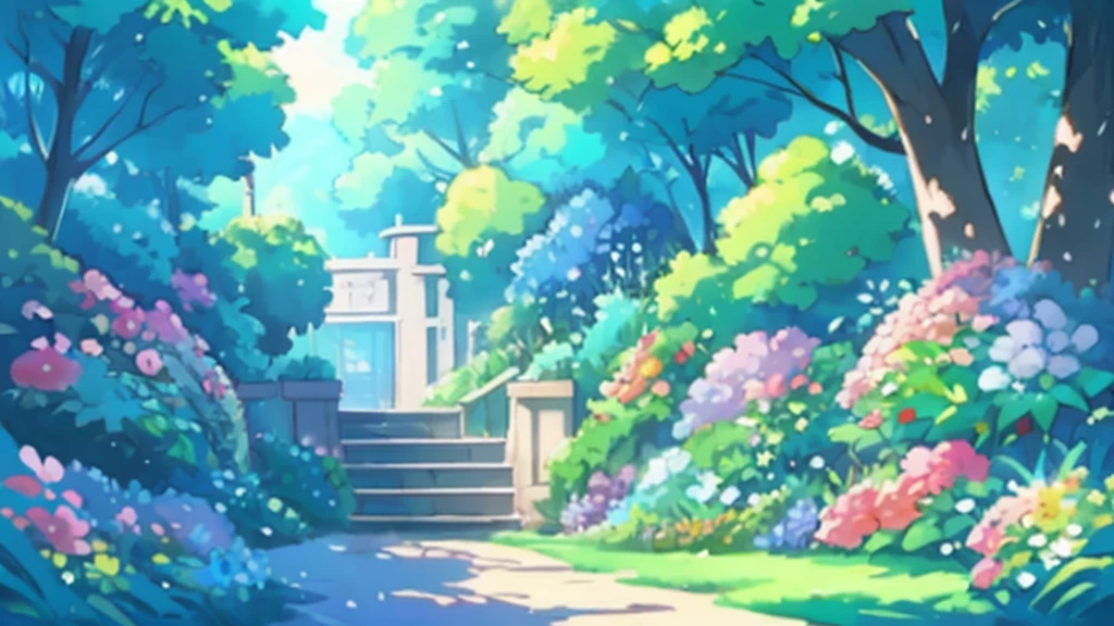 flower garden ,8k artistic photography, perfect composition, trending pixiv fanbox, style of makoto shinkai and studio ghibli, ultra hd, realistic anime, vivid colors, highly detailed, UHD drawing, pen and ink, beautiful detaile, photorealistic concept art, soft natural volumetric cinematic perfect light