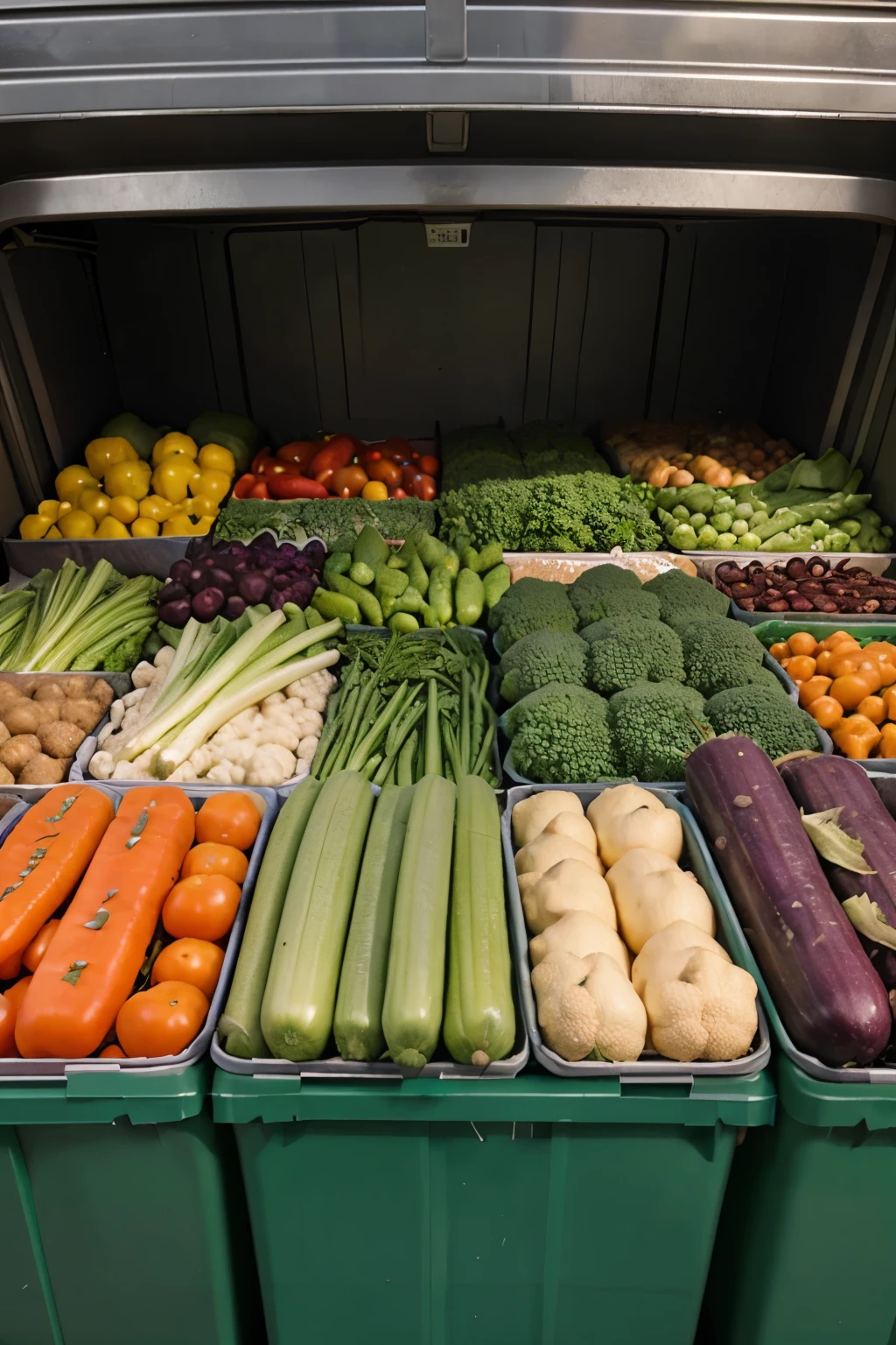 stock of unsold vegetables put in the trash
