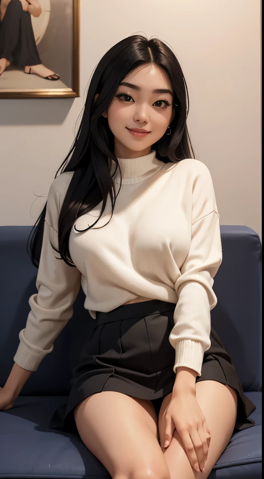 focusing area: dynamic point (21 points), general planes, a photorealistic full body portrait of a stunningly beautiful student girl without make-up, , /(long black hair with blue tips, triangular face, perfect yellow eyes, shapely legs, hourglass body, sexi,), /(school uniform: Yellow sweater, white blouse, dark blue miniskirt, dark blue socks,) extremely detailed light hazel eyes, detailed symmetric realistic face, extremely detailed natural skin texture, peach fuzz, masterpiece, absurdres, nikon d850 film stock photograph, kodak portra 400 camera f1.6 lens, extremely detailed, amazing, fine detail, rich colors, hyper realistic lifelike texture, dramatic lighting, unrealengine, cinestill 800 tungsten, looking at the viewer, photo realistic, raw photo, high quality, highres, sharp focus, extremely detailed, cinematic lighting, 8k uhd