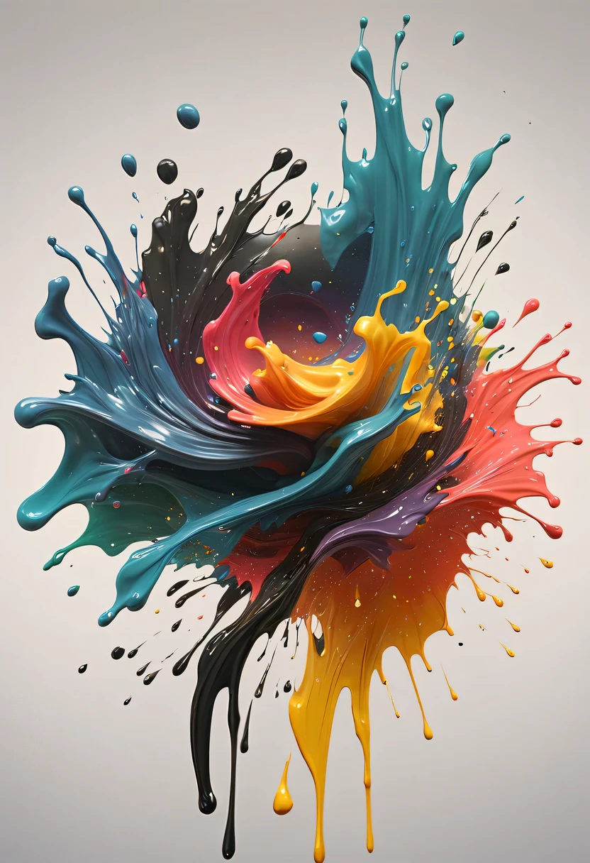scribble art,ink splatter,Wild,splash ink painting,Abstraction,rich and colorful,Vague dreams,Dynamic energy,publish creation,visual impact,modern aesthetic,Elegant and simple,Contemporary interpretation,be bold,black background,Colored marbles fall into ink,The moment when ink is splattered,Stir up huge rich and colorful waves,Gorgeous