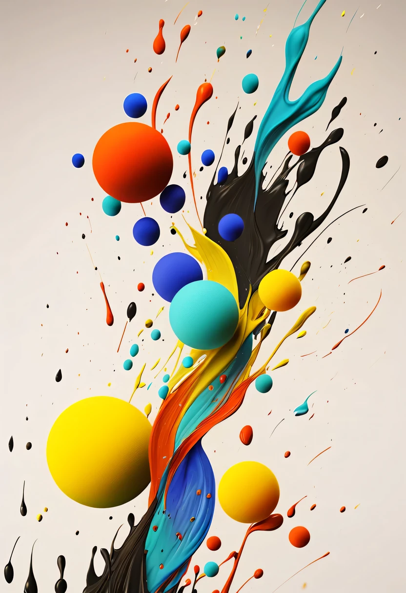 scribble art,ink splatter,Wild,splash ink painting,Abstraction,rich and colorful,Vague dreams,Dynamic energy,publish creation,visual impact,modern aesthetic,Elegant and simple,Contemporary interpretation,be bold,black background,Colored marbles fall into ink,The moment when ink is splattered,Stir up huge rich and colorful waves,Gorgeous