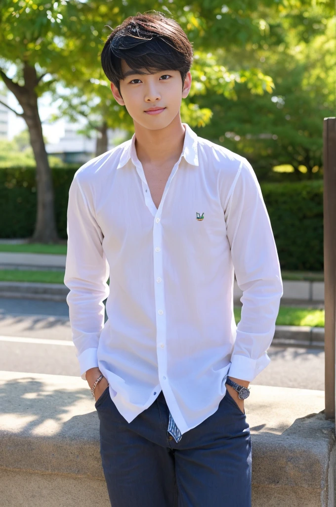(Aesthetic、Artistic:1.2)、(Bright colors)、(Realistic、photorealistic:1.37)、(highest quality、4K、8K、High resolution、masterpiece:1.3)、(Warm colors)、(soft natural light)、Handsome guy、Japanese talent、actor style、us、(cool)、(( cool男子大学生たちの全日本Winner of male university student Mr. Contestの彼はunreasonableにもカントボーイ化する))、Winner of male university student Mr. Contest、(NSFW)、(Inexhaustible libido)、 the charm of youth、slender body、 unreasonable、 forcibly、Incomprehensible、(Male college student forced to transform into cunt boy、Unable to become husband)、No male genitalia、I have a female genitalia、not a boy anymore、( Incomprehensibleな思考変化、I still want to think of him as a boy、I still want to remain a boy、I want to go back to being a boy right away、I want to do it with a boy now、 I want to do it with that boy)、(2boy)、 ( Look at the crotch of a boy nearby、 A look that wants that cock、 sexually aroused by a boy)、Casual clothing、 あの男子大学生はforciblyカントボーイ化、 A boy finds out that he has a female crotch、detailed、