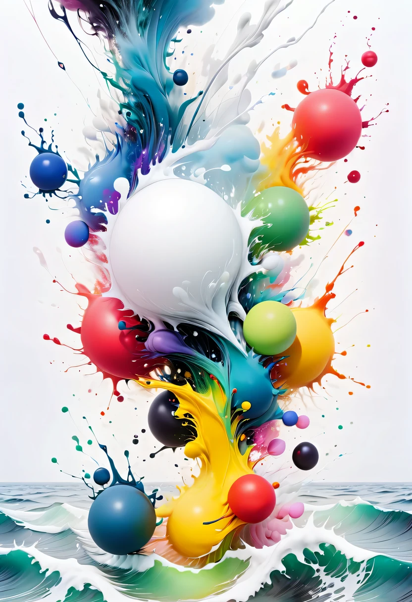 scribble art，ink splatter，Wild，splash ink painting，Abstraction，rich and colorful，Vague dreams，Dynamic energy,publish creation，visual impact,modern aesthetic,Elegant and simple,Contemporary interpretation,be bold,White background，lots of white space，