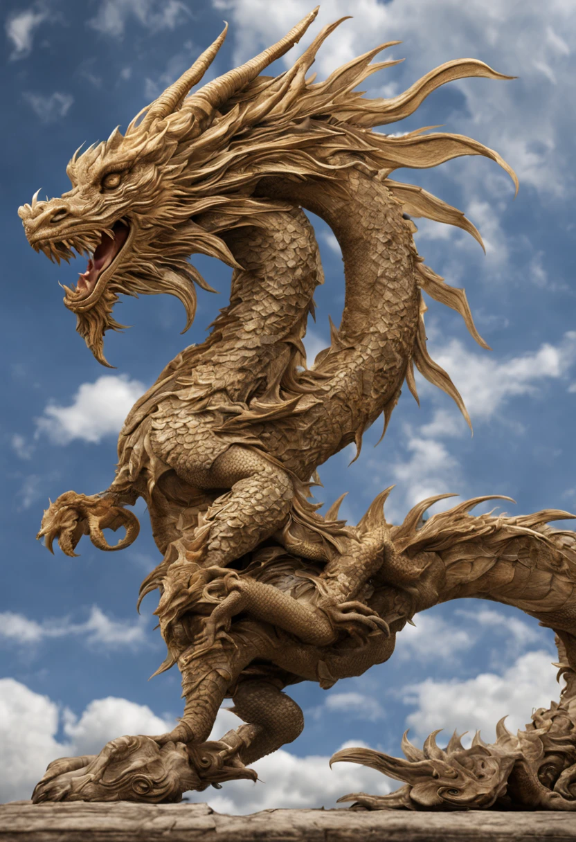 masterpiece(Best Quality, hight resolution, sense of reality:1.37), Ultra-detailed, dragon, Beautifully detailed, solemnity, hight resolution, SLR camera, depth of fields