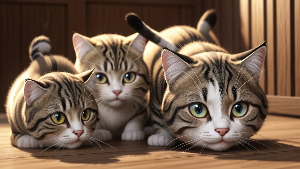 Gambar kucing lucu menggemaskan bentuk 3d digital 