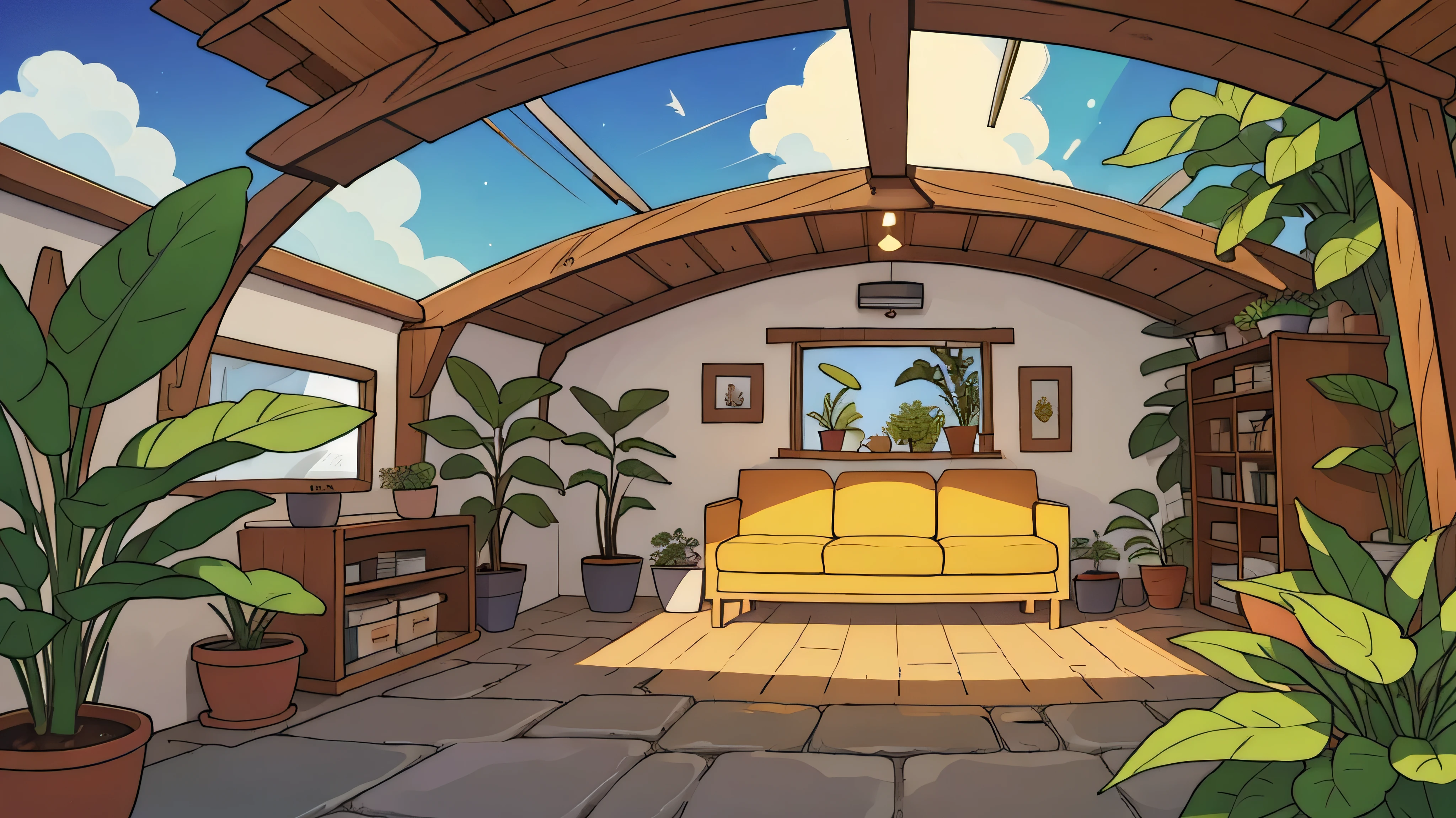sala de estar, algumas plantas, ensolarado