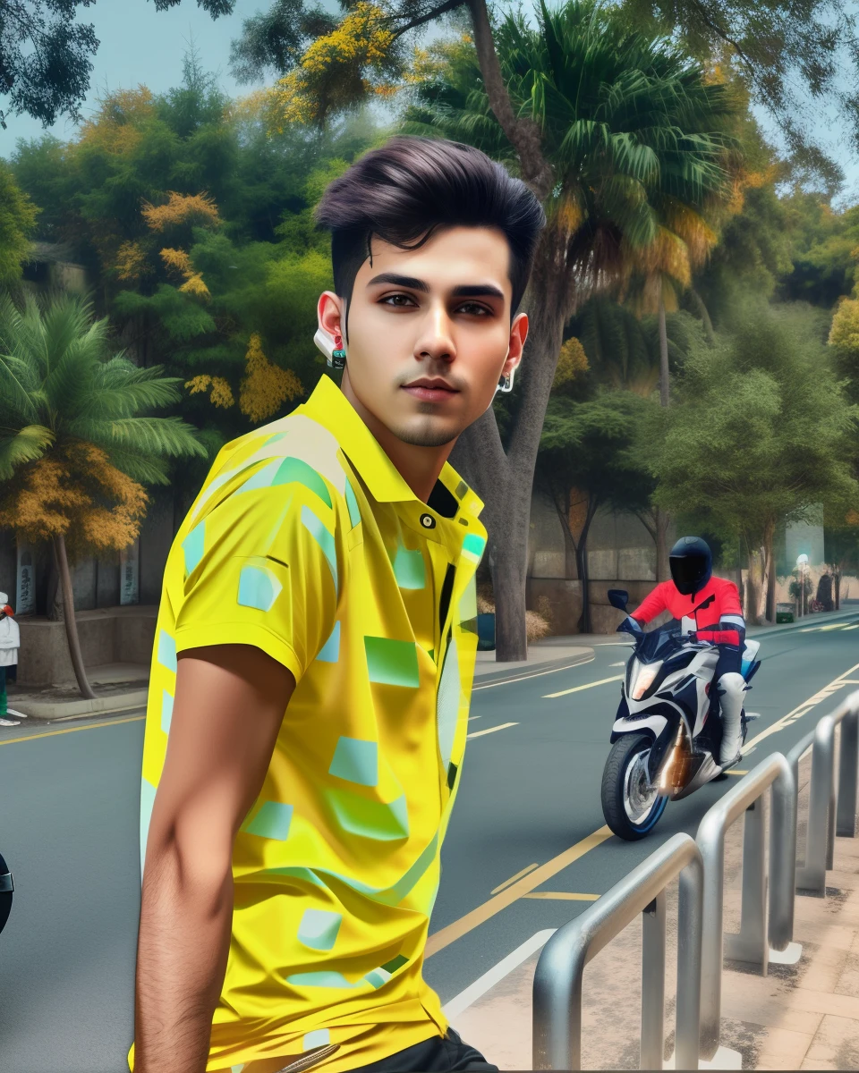 Change background cyberpunk handsome boy , realistic face 8k . Ultra realistic