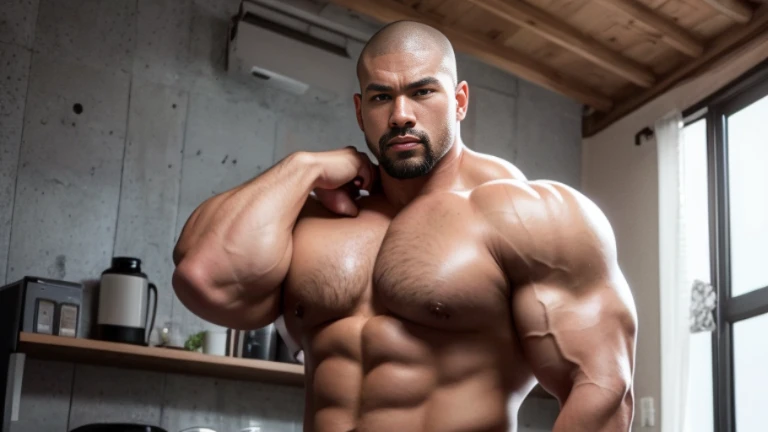 (Highly detailed 8K wallpaper), asian man, muscle worship, fold your arms, On the playground, baseball uniform, high detail, very short hair, skin head, Circular cut, very large and strong body, bulging muscles, muscular, very large pectoral muscles. Very sexy abs, legs are muscular, Toned figure, brightens oily skin, muscular, Tank top, T-shirt, long shot, wide shot