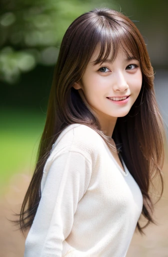 highest quality, soft light, ultra high resolution, (realistic:1.4), full_body,RAW photo, 1 japanese girl, alone, cute, (pupil, light in the eyes), detailed beautiful face,(High resolution details of human skin texture), (long hair), outdoor,skirt, (portrait),spring,big smile,sox,chirarhythm,A little underwear is visible