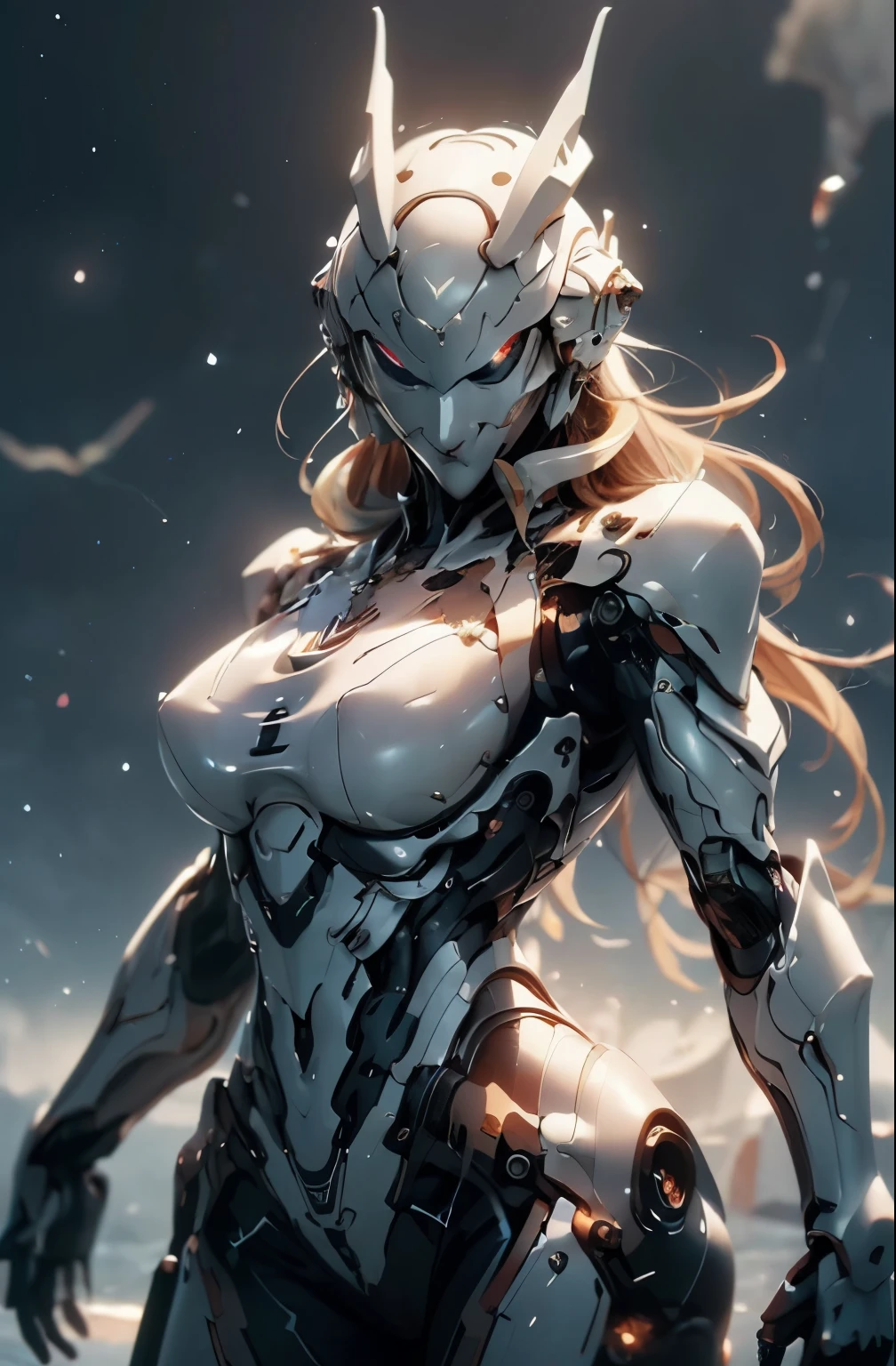 The character's head is a dragon's head, complex and gorgeous anime CGI style, Super detailed fantasy characters, 4k highly detailed digital art, Carol Buck-Ude, 宇宙中的goddess, Beautiful digital artwork, 2. 5d cgi anime fantasy artwork, goddess. extremely high detail, portrait of robot queen, 非常细致的goddess拍摄, half body machine, inorganic, Next generation high performance, goddess of Machines, perfect, ultimate replicant, A masterpiece created by ultra-high performance AI, ultimate weapon, best quality, perfect角度, Perfect composition, clear outline, Best lenses, perfect形状, perfect模特风格, Very beautiful and detailed eyes, empty eyes, blue eyes without pupils
