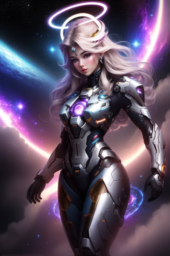 Surreal Beauty Chief, whole body, beauty，charming，sexy，Galaxy background highlights the halo in the background