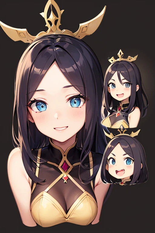 (cartoon style:1.2), Drawings of ([Brazilian Woman]), perfect eyes, detailed face, black background, fun posing, flirty look, Centered, scale to fit the dimensions