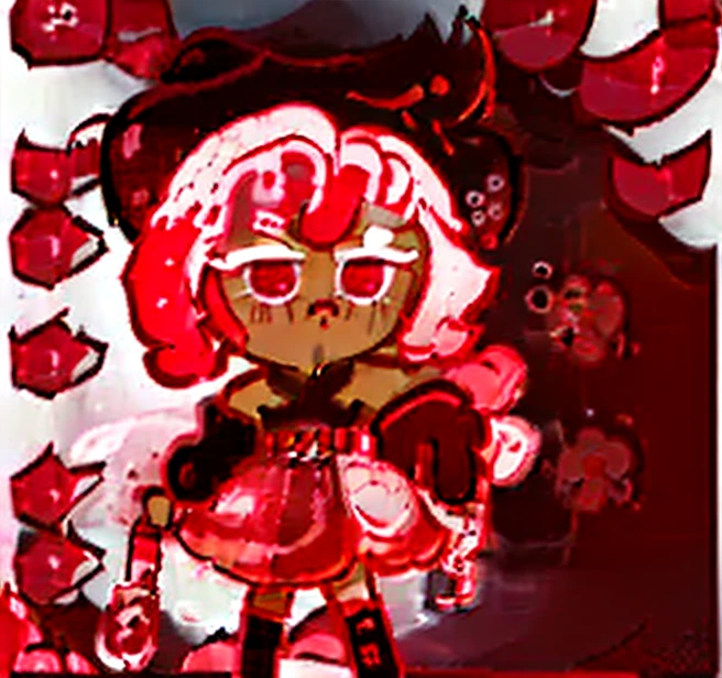 Currant Cherry Blossom Cream Cookie run out Chinese Restaurant on Bloody Scene, Cookie Run Style, Ink Drawing Line