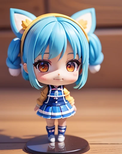 赤い目をした赤い制服を着たanime girl、summer clothes、Cartoon girl、anime girl、若いanime girl、a bitanime girl、cute!! land!!! , animegirl, , girl in uniform, a bitガール, cuteanimegirl, Animachibi, cuteanime girlの肖像, animegirl, cute, ボブヘアanime girl, anime female characters, mini,a bit!Are standing、blue hair、Show the big picture、smile、laughter、Resin