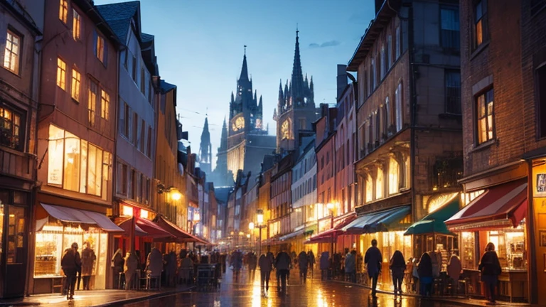 Heterosexual world, medieval Europe, entertainment district, landscape,