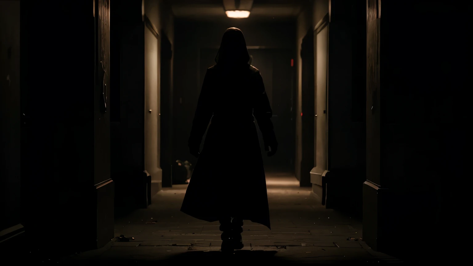 Play the shadowy figure within the short film, an evil entity that personifies the torments of the past, as it faces the protagonist in a terrifying confrontation.