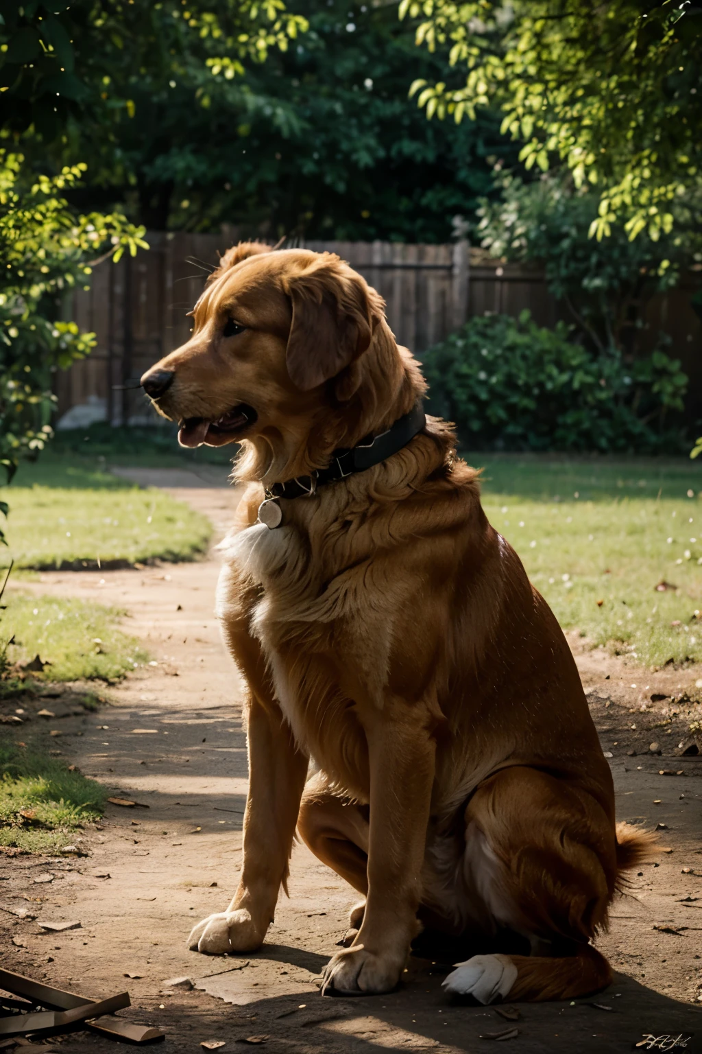 Realistic photo: Habreu is an angry 30-year-old human male, very angry throwing a rock at his faithful friend, Bolt, Golden retriever 1204x12024