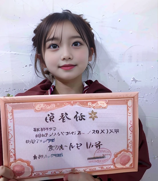 Female high school student wearing black school uniform