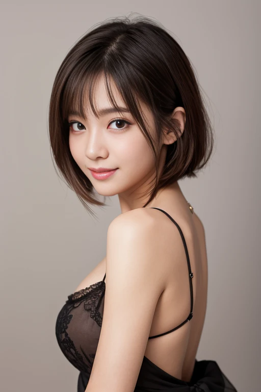 Beautiful Japan adult woman、((best qualtiy, 8K, tmasterpiece:1.3))、((realisitic:1.5))、((sense of reality:1.5))、Perfect litthing、Perfect figure beautiful woman:1.4、((Layered Hair Style、ample breasts:1.3))、(Black long shirt:1.2)、(Street:1.2)、Highly detailed facial and skin texture、glowy skin、A detailed eye、二重まぶた、(The front of the shirt is open:1.1)、(breast cleavage exposed:1.1)、(small areolas、Small beautiful nipples:1.3)、see the beholder、