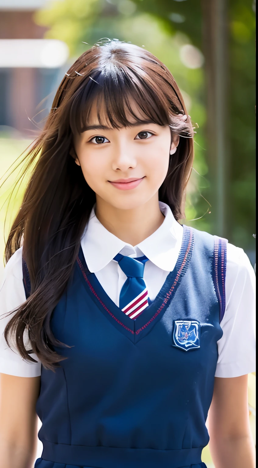 Top quality, one beautiful Japanese woman, uniform, high school student,
