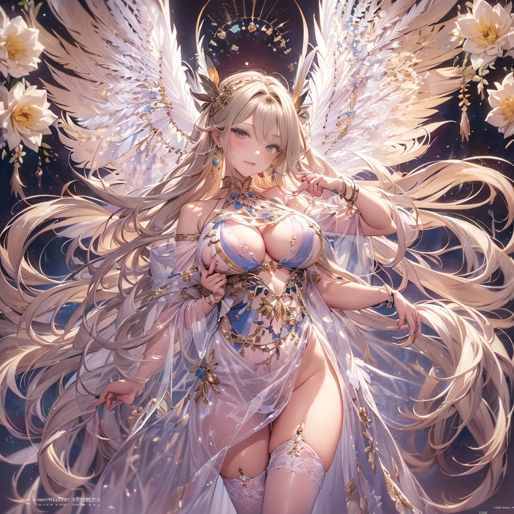 (超High resolution,realistic,最high quality,realistic),(8K,RAWphotograph,最high quality,masterplece),real person,photograph,mature woman、sensual curves、huge breasts、thighs、bubble、お尻のmasterpiece, 最high quality, Super detailed, full body shot, mature woman, beautiful mature woman, nightgown and underwear, enchanting smile, thick lips, Chubby lips, blush, looking at the viewer, provocative expression, beautiful髪型, cleavage, Plump、curvy hips、attractive face、sexy lingerie、an inviting gaze、Expression of emotions、Lewd underwear、(((erotic see-through lingerie set)))、Standing position、gorgeous accessories 、big breastsの女性, bare shoulders, golden hair, colored feather, metal ornaments, colored flowers, particle, light, (masterpiece, 最high quality, 最high quality, official art, beautiful and aesthetic:1.2), (1 girl:1.3), very detailed,(fractal art:1.1),(colorful:1.1)、(flowers:1.3),most detailed,(zentangle:1.2), (dynamic pose), (abstract background:1.3), (shiny skin), (lots of colors :1.4), ,(earrings:1.4), (feather:1.4),masterpiece, 最high quality, Super detailed, 30~40 years, full body shot, beautiful 、various hairstyles,gold headband,plump breasts,beautiful butt,greek clothing,Tulle covers the breasts,perfectly proportioned, detailed clothing details,marble,god statue,cinematic lighting, film grain, Fuji color, 8K, masterpiece, Super detailed, high detail, high quality, High resolution, (((erotic see-through lingerie set)))、gorgeous accessories、raise your butt, from below, (((NSFW:1.2)))、exposed chest、Openwork decoration,(((see through dress)))、(((anatomically correct body))) , 最high quality, Super detailed, (((Lewd underwear)))、raise your butt, from below, (NSFW: 1.4)、exposed chest、(((Healing face)))、Openwork decoration,(((R-18)))、Hakari、thighs, big breasts, Are standing, cowboy shot, blush, 1 girl, (masterpiece:1.3), (High resolution), (8K), (very detailed), perfect face, Nice eyes and face, (((最high quality))), (Super detailed), detailed face and eyes, (alone), High resolution、beautiful目,(((sexy pose)))、(((big breasts)))、((beautiful eyes))、luxury、(((超High resolution)))、(((detailed description)))、(((chubby body shape)))、(((Body parts that match the anatomy)))、beautiful長いまつ毛、Balanced body shape、2Book Arm、2 legs、Legs and arms of just the right size、Fishnet tights、glamorous、Clear white and black eyes、鬠红、lipstick、glitter