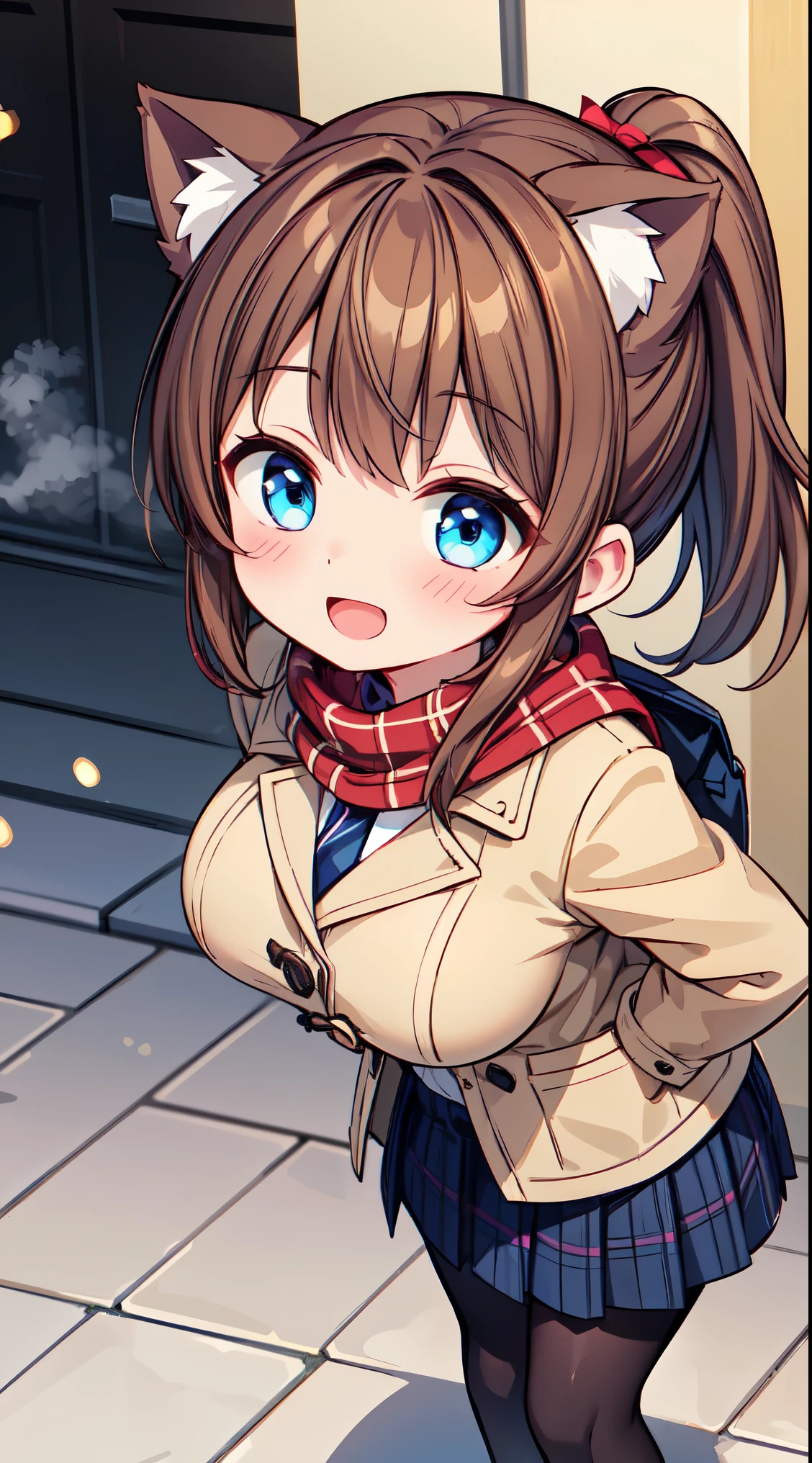 masterpiece, best quality, highres, 1girl, solo, red shirt, beautifull face, red bandana, brown hair, black sport shorts, white skirt,perfect eyes, seductive smile, embarrassed,medium ,looking at viewer,top view,((sitting)), bracelet, Street,sunset, happy, perfect smile,perfect face,perfect body, perfect , ultra high definition, ultra high quality,4k, cleavage, high definition ,nipples,((show nipples:1.5)),((show tits:1.5)),huge tits