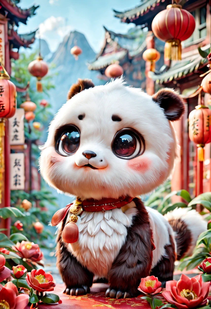 A cute panda in Chinatown,Celebrate Chinese New Year