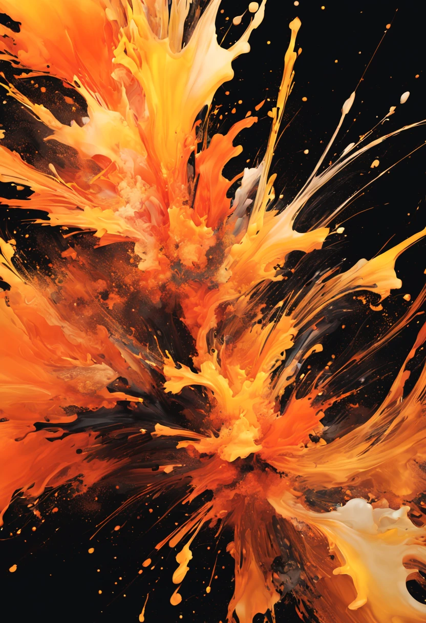 Vibrant artistic expression in ink splatter style ,Art explosion brushstroke masterpiece,  Digital smooth dark green blue green black ink flow complex, elegant, Broad, fantastic, Vibrant black background
  
