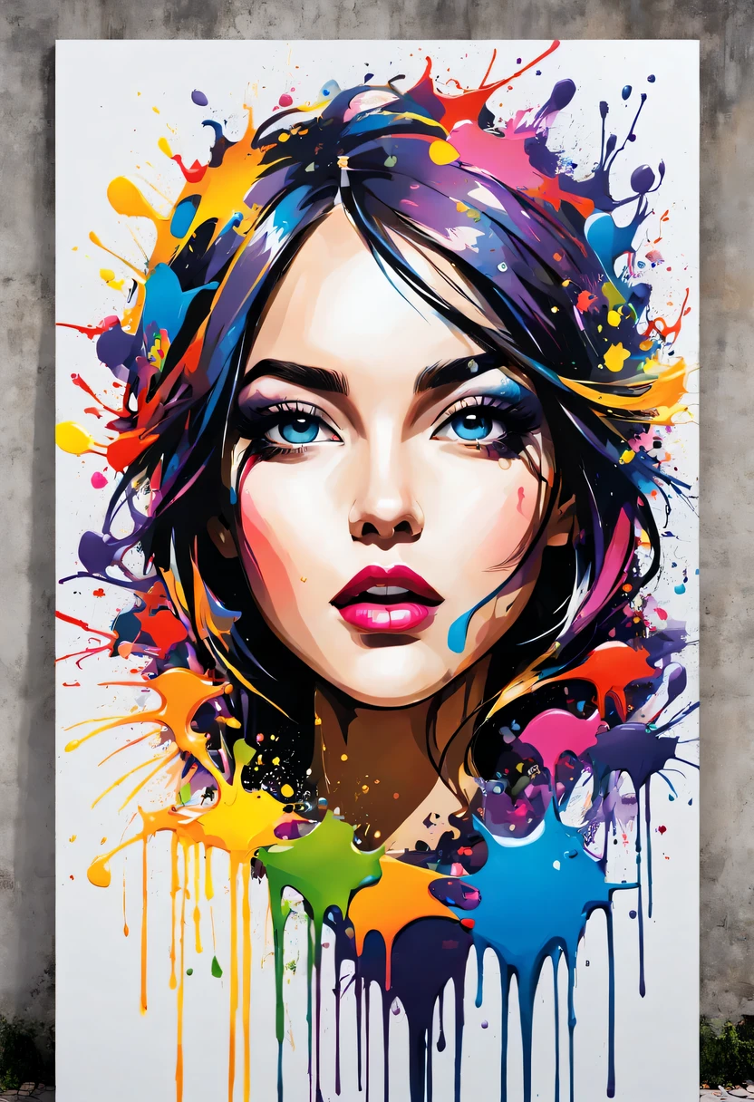 a masterpieces, young gorgeus woman,watercolor painting,by yossi kotler,splash art,