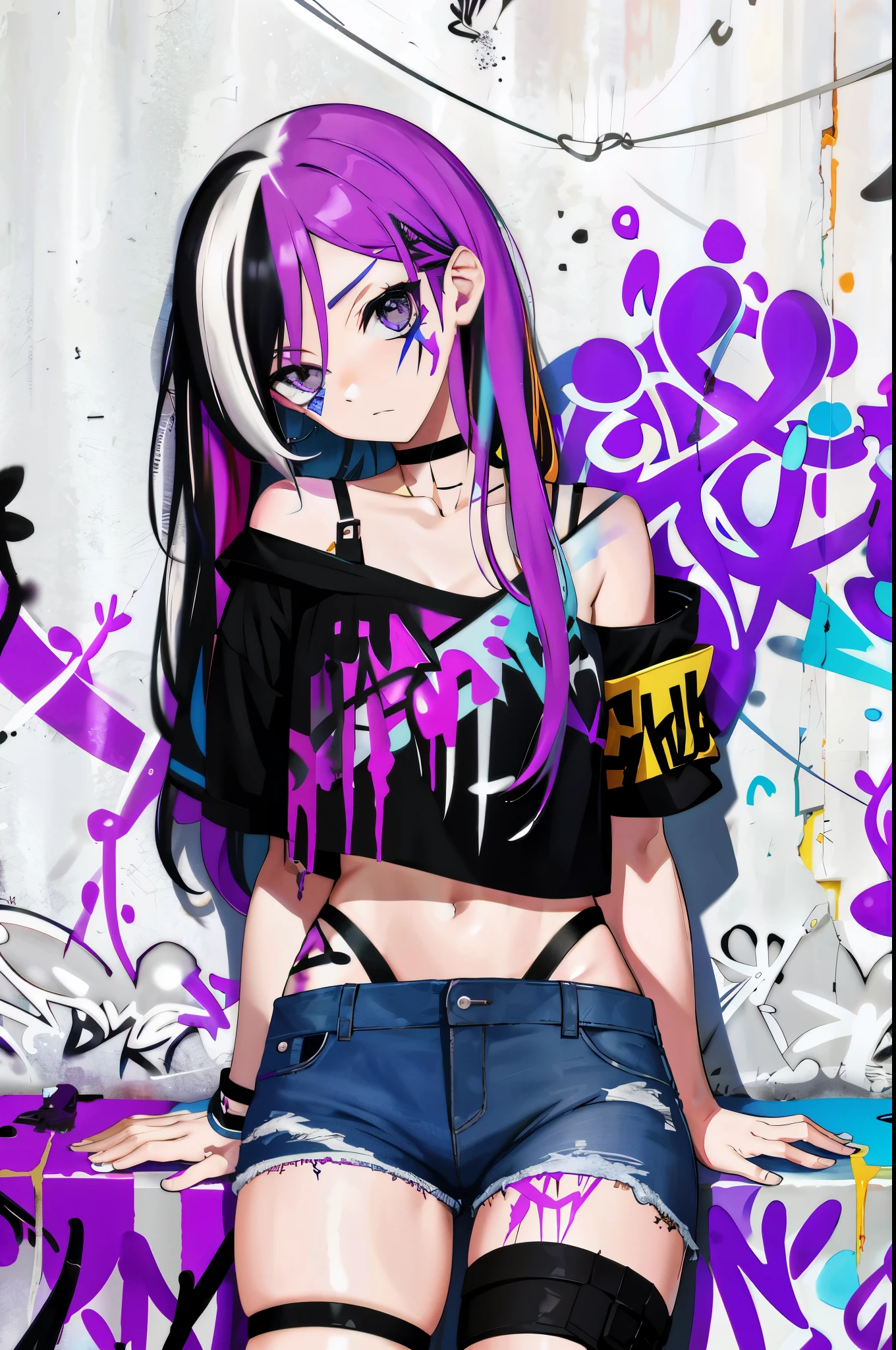 purple background colour graffitti