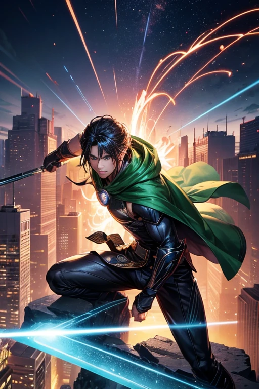 阿拉菲斯 wearing a green cloak standing on a platform in a bustling city, in an epic scene straight out of a Marvel movie. The city is vibrant and alive, with towering skyscrapers and bustling streets filled with people. The skyline is adorned with neon lights, giving it a futuristic and dynamic feel. The platform where 阿拉菲斯 is standing overlooks the entire city, offering a breathtaking view.

The scene is bathed in the golden hues of sunset, casting a warm and magical glow over everything. The lighting is dramatic, with long shadows and a play of light and shadow. The cityscape is filled with dazzling visual effects that enhance the epic atmosphere. Sparkling particles and energy trails fill the air, adding an extra layer of dynamism to the scene.

阿拉菲斯, a character from the Avengers, stands confidently on the platform. He is a powerful and intimidating figure, exuding an aura of strength and resilience. His gaze is focused and determined, as he surveys the city below with a sense of purpose. His green cloak billows in the wind, adding a touch of mystery and elegance to his appearance.

Just across the cityscape, we catch a glimpse of 雷电之神, another iconic character from the Avengers. He is captured in an awe-inspiring moment, summoning lightning and unleashing his power on his enemies. The scene freezes this moment of intense action, with the crackling energy and sparks illuminating the entire area.

In the foreground, we see a breathtaking shot of 洛基, a charismatic and enigmatic character. This 2021 shot captures his intense gaze and mischievous smile, hinting at his complex personality. The lighting enhances the contours of his face and accentuates his striking features, making him appear both captivating and dangerous.

As the scene transitions further, we witness an unexpected twist. 甘道夫 emerges from the shadows, launching a surprise attack on the city. His staff is raised high, emitting a radiant glow as he commands powerful magic. The tension of the moment is palpable, with the city's inhabitants frozen in fear and awe.

The overall image quality is of the highest standard, with a resolution of 4k or 8k, capturing every detail with precision. The level of detail is astonishing, showcasing intricate textures, realistic facial features, and fine-tuned shading. The colors are vivid and vibrant, creating a visual feast for the eyes.

This Stable Diffusion prompt encapsulates the epicness and grandeur of a Marvel movie, bringing together iconic characters in a stunning cityscape. The artistic style seamlessly blends realism and fantasy, immersing the viewer in a visually breathtaking experience.
