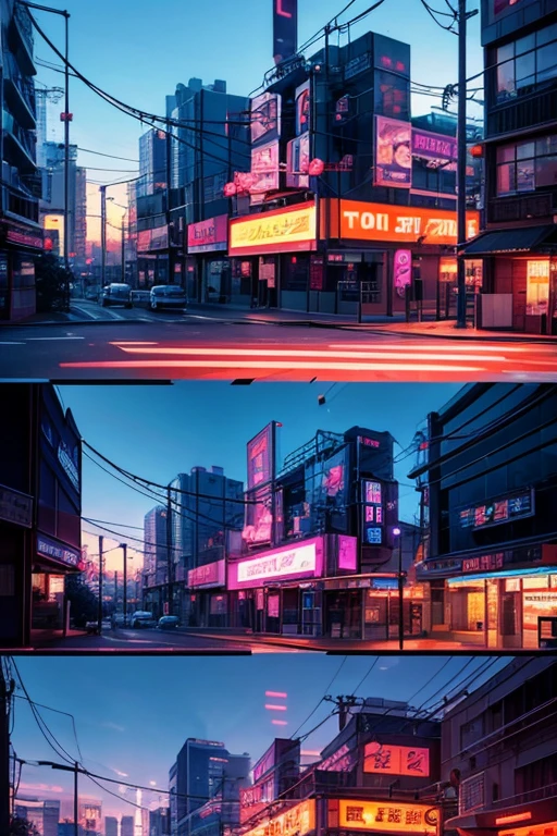 There is a neon sign,Neon sign on building that says, tokyo anime anime scene, 2012年screenshot of animation, anime scene, 2 0 1 9 animation screenshots, Kuro anime screenshots, screenshot of animation, Still from TV animation, Cyberpunk Bus Stop, Madhouse studio anime style, anime background art, animation still frame