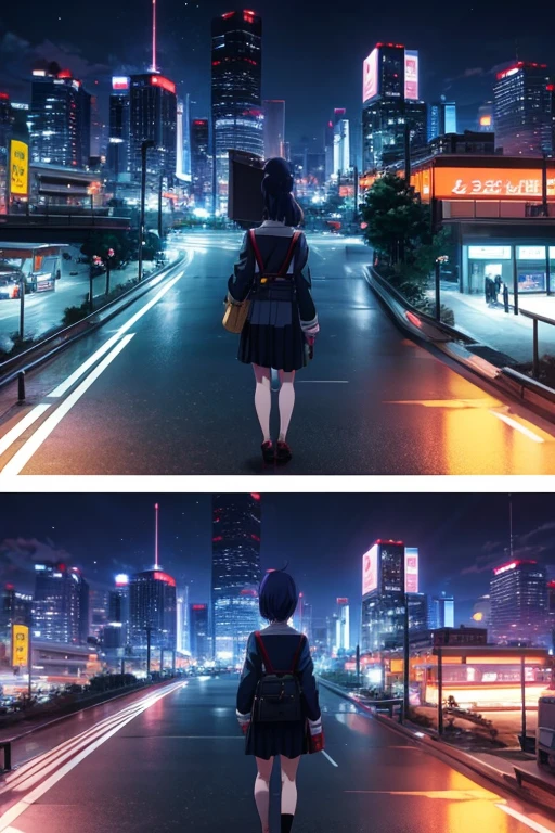 Anime scene of a woman standing in the middle of the street, tokyo anime anime scene, anime scene, Still from TV animation, Screenshots from animated movies, 2 0 1 9 anime screenshot, animation still frame, 九郎anime screenshot, Anime style cityscape, beautiful anime scenes, Random background scene, Anime screenshots, hd anime cityscape, anime screenshot