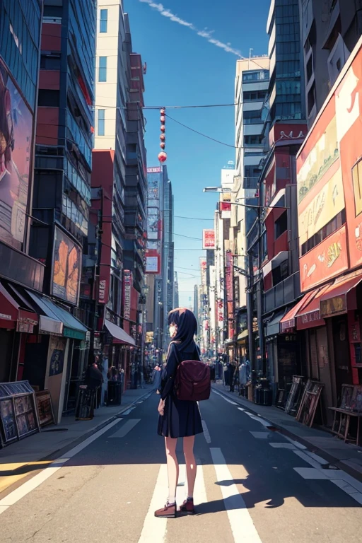 Anime scene of a woman standing in the middle of the street, tokyo anime anime scene, anime scene, Still from TV animation, Screenshots from animated movies, 2 0 1 9 anime screenshot, animation still frame, 九郎anime screenshot, Anime style cityscape, beautiful anime scenes, Random background scene, Anime screenshots, hd anime cityscape, anime screenshot