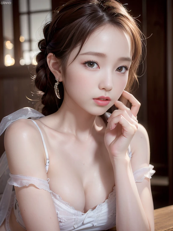 Canon 5DMk2 135mm, (highest quality) (masterpiece)), intricate details, sharp focus, professional, photorealistic, ultra-realistic, photorealism, silhouette lights, fine indications, top quality, CG Unity wallpapers highly detailed 8k, perfect artwork, full body, shiny hair, shiny eyes, glowing skin, 3 perfect realistic female figures, narrow waist, looking at the camera, lace, seductive posture, supergirl, sexy pose, very delicate and beautiful girl, highest quality, beautiful details, beautiful detailed eyes, soft lighting on the face, movie lighting, transparency, see-through material, buttocks exposed, realistic expression of face, (complex details, makeup, ( Beautiful delicate face details, beautiful detailed delicate eyes, perfectly proportioned face, highly detailed skin, detailed skin, best proportions four fingers and thumb, arms under the chest, big big breasts, smooth abdomen, thin and thin, fashion, solo, (thin makeup), highlighted face, detailed face, white skin, brown hair, ponytail, braided hair, big eyes, earrings, slim body, transparent background, professional lighting, one girl, coiled hair, big, 22 years old, small breast