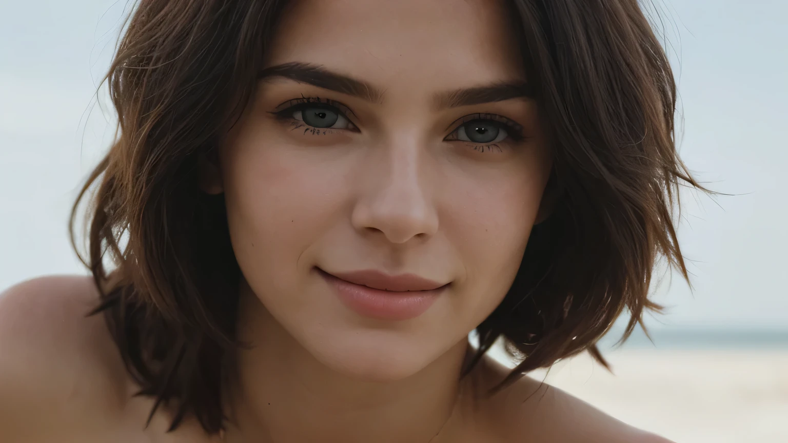 Bandeau Bikini, I can see the cleavage, 柔らかいbig breasts, smile, Beautiful European models, tropical beach, sunlight, 1 Girl with a beautiful face, Professional upper body photo shoot, (photo 4k:1.1) , (sharp focus:1.3), high detail, Instagram pattern pose, With confidence, slim girl, big breasts:1.3, perfect anatomy, perfect symmetry:1.3, realistic, realistic face:1.2, perfect face, content, With confidence, very detailed, and dramatic, cinematic lighting, lighting scene, soft light