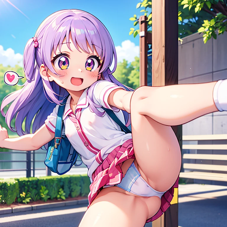 Aikatsu,２girl girl,Completely naked,Sneakers naked,full nude,NSFW,Shooting with camera,love juice,Inviting face,Naked school bag,high leg kick,Heart speech bubbles,excited,sweaty,crowd,Exhibitionism,数girl girl,white underwear,looking at the camera