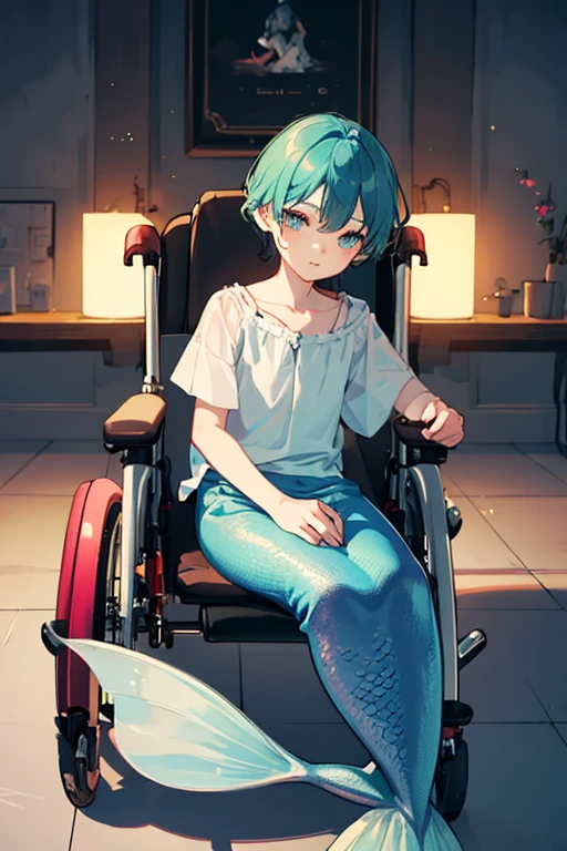 mermaid、Merman、delicate、、wheelchair