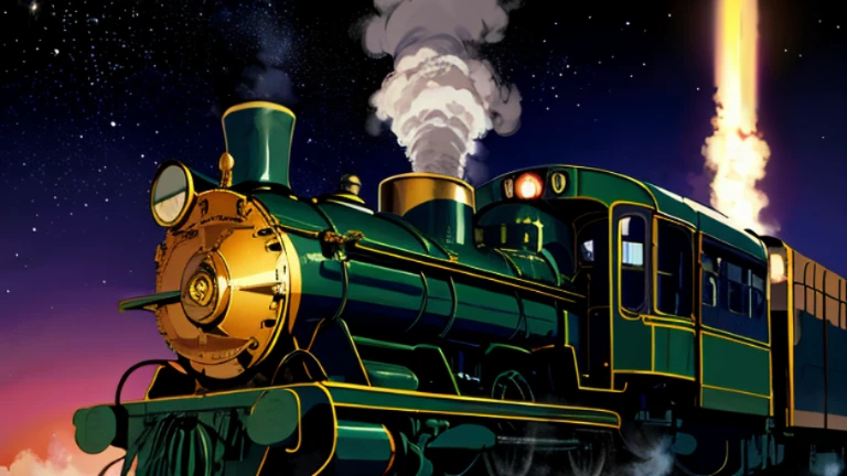 Galaxy Express 999,steam train,universe,head,D51