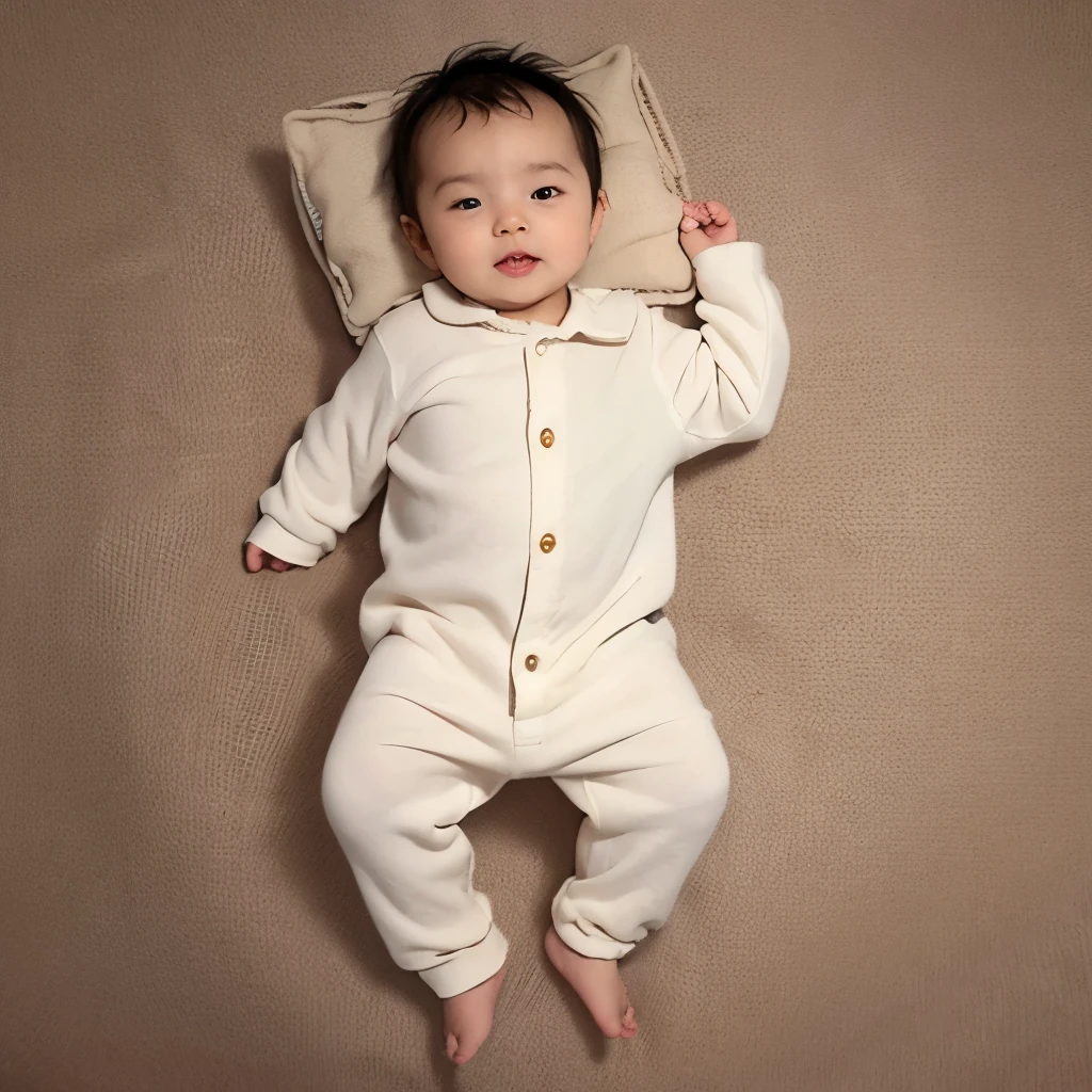 Boy Channel, Chinese boy, lying in bed, fourteen years old, face sleepy, face full of juvenile cuteness, bangs hairstyle adds a sense of playfulness, well-proportioned and slender body, fair and transparent skin, top-down view, full body picture, gentle and warm expression, highest quality RAW photos show real human skin, 8K ultra-high resolution. --auto --s2