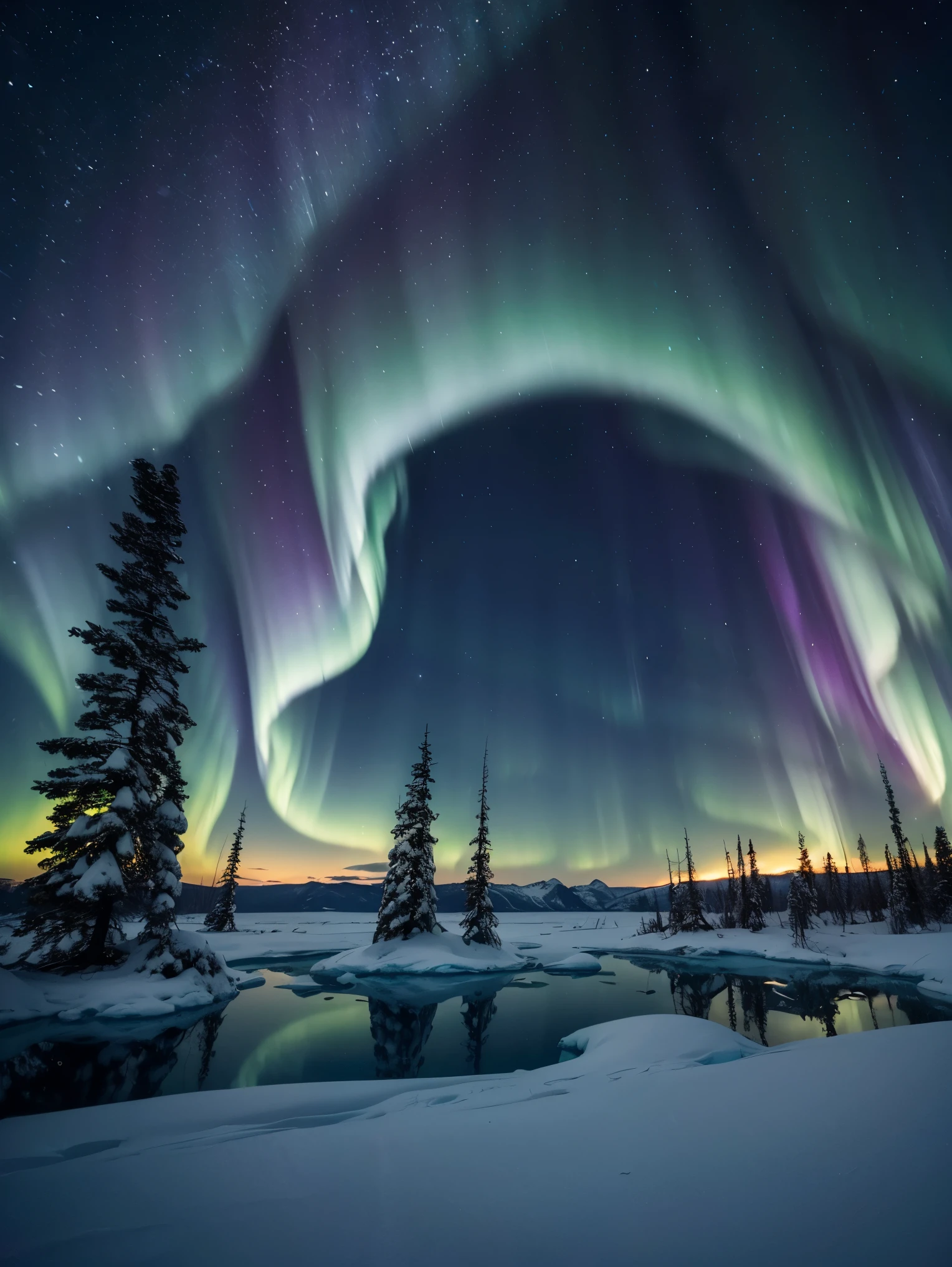 (.An ultra secret scientific base:1.2) located in An exquisite arctic landscape painted in various shades of ethereal blue, showcasing the untouched beauty of icy, and an expansive frozen forest stretching as far as the eye can see. A landscape with feminine curves. Mounds reminiscent of the
the shape of generous breasts. The serene atmosphere is intensified by the soft glow of the moon reflecting off the crystalline ice, creating a captivating tableau of pure tranquility and awe-inspiring natural wonders. Northern lights. National geographic style. Masterpiece. UHD.