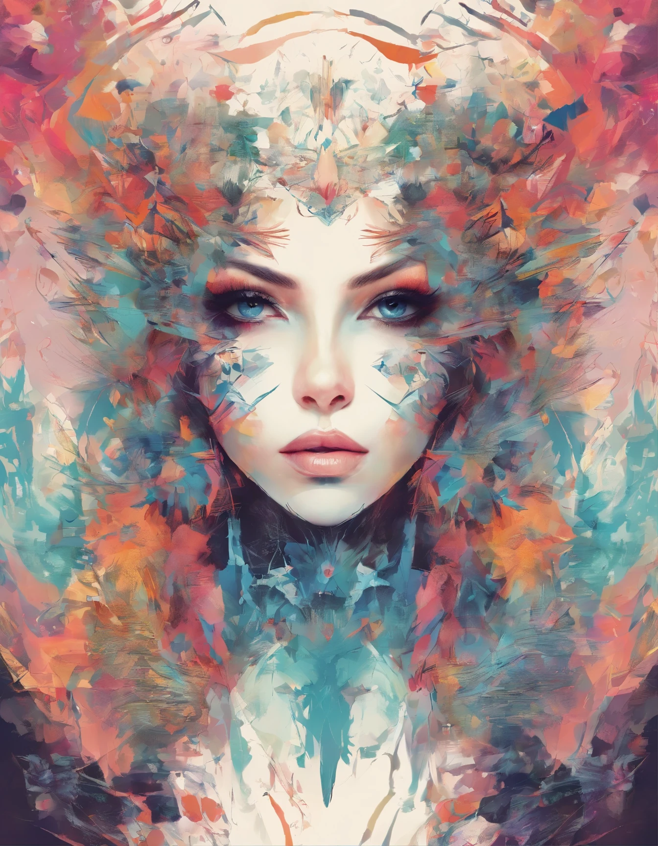 mysterious silhouette forest woman, by Minjae Lee, Carne Griffiths, Emily Kell, Geoffroy Thoorens, Aaron Horkey, Jordan Grimmer, Greg Rutkowski, amazing depth, masterwork, surreal, geometric patterns, intricately detailed, bokeh, perfect balanced, deep fine borders, artistic photorealism , smooth, great masterwork by head of prompt engineering