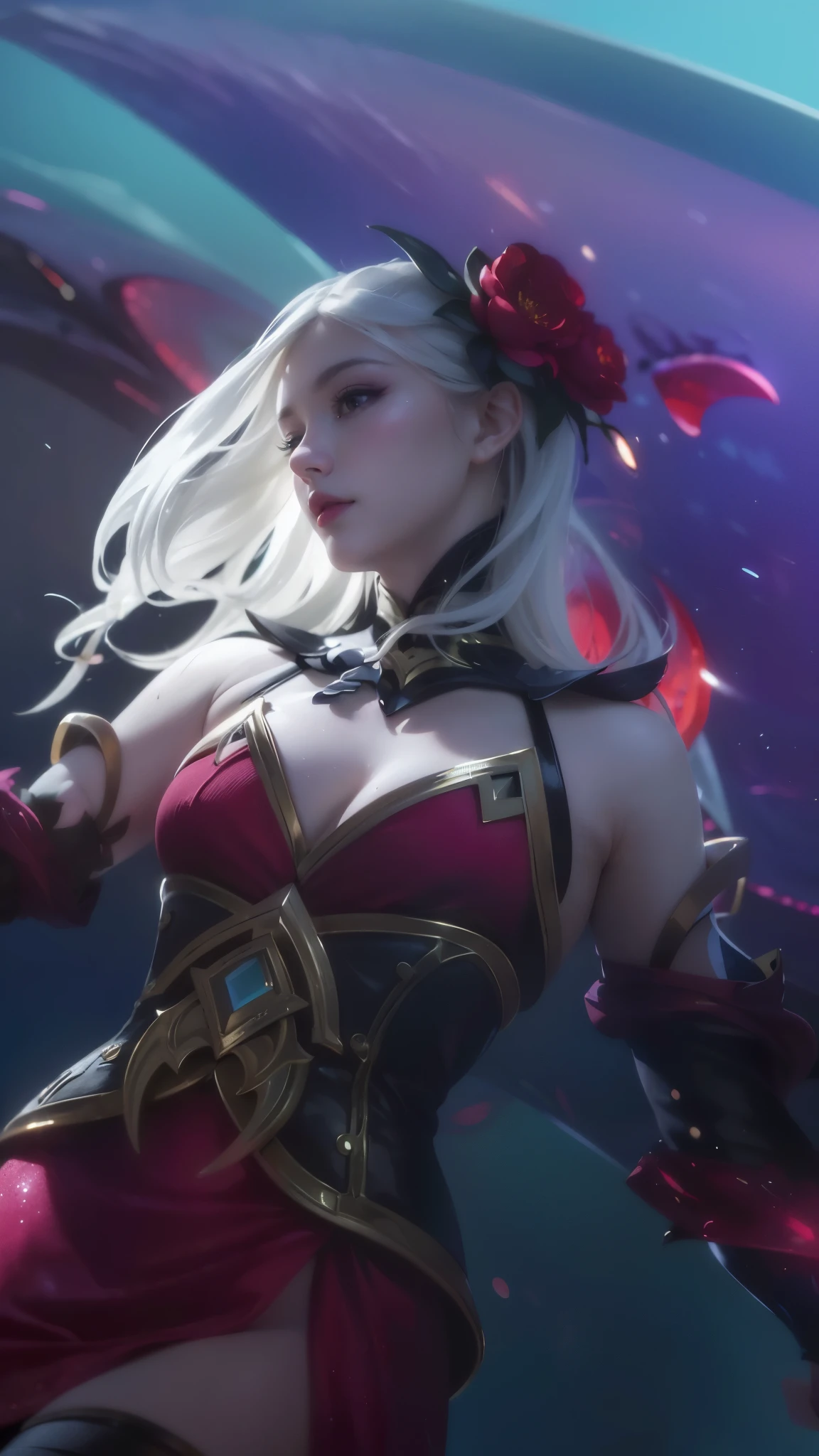 (8k, RAW photo, photorealistic:1.25) ,( lipgloss, eyelashes, gloss-face, glossy skin, best quality, ultra highres, depth of field, chromatic aberration, caustics, Broad lighting, natural shading,) looking at viewer with a serene and goddess-like happiness,