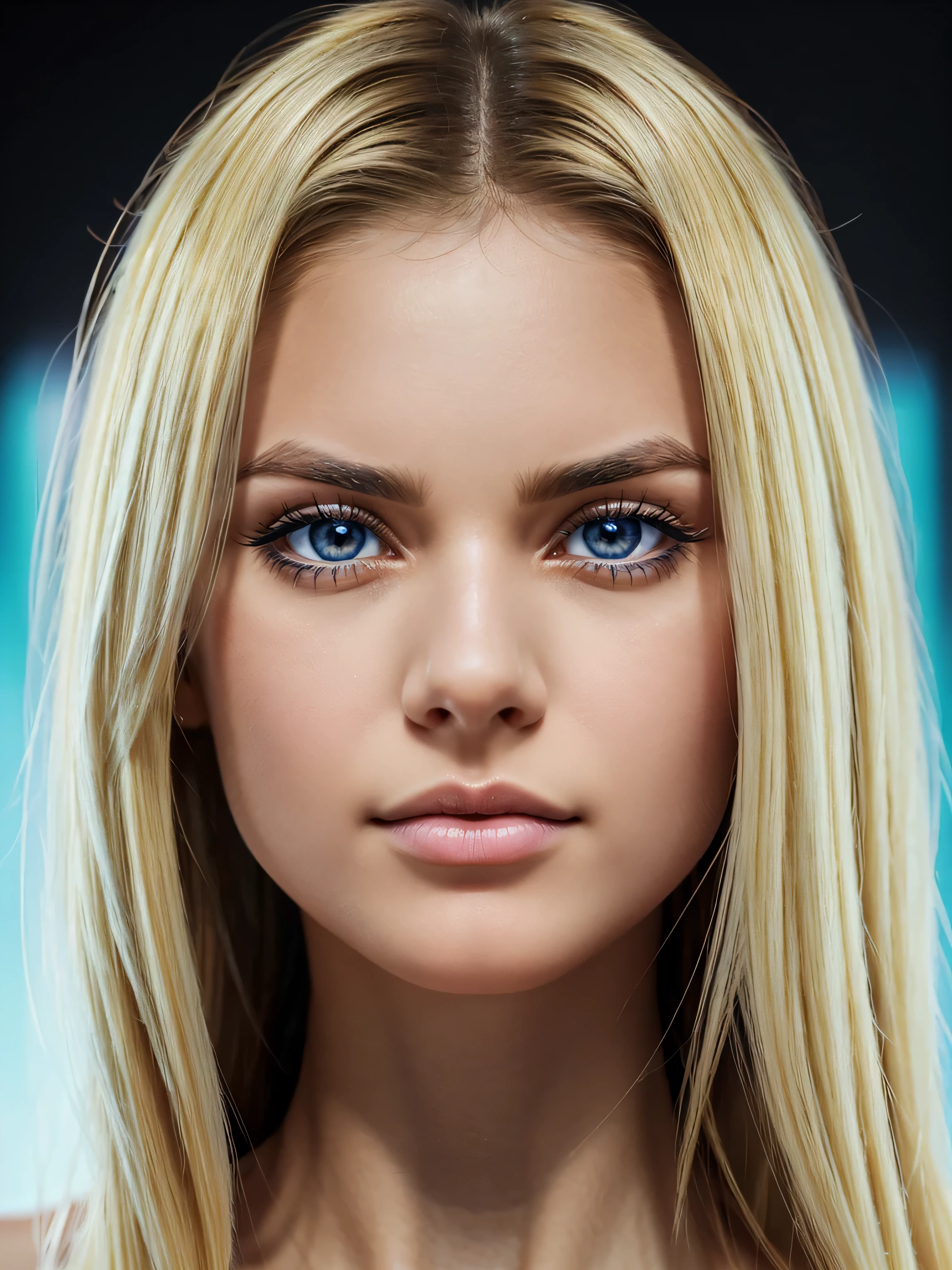 ((Beautiful)+attractive+cute:0.8+nerd:0.7), inspired by young_Nina_Dobrev, long_hair straight_hair (blonde_hair:1.3), almond_eyes:0.8 (blue_eyes:1), delicate_nose:1.5, small_nose_bridge:1,pointed_nose_tip:1,symmetric_nose (Masterpiece, Realistic, 8K, best_quality, highres), ((three_quarter_shot:1.5), looking_at_viewer:1.5, body_looking_at_viewer:1.5), (standing, neutral_body_posture:1.5, neutral_facial_expression:1), (wearing white_strapless_mini_dress), ((white_backdrop:1.5)), small_woman, short_body, feminine_body, skin_texture:1.2, round_pupil, black_pupil, round_iris, realistic_iris, 8K_eyes, 8K_iris, 8K_pupil