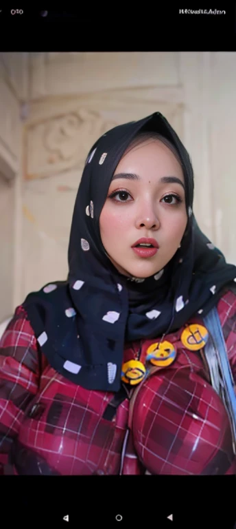 (8k, RAW photo, best quality, masterpiece:1.2), (realistic, photorealistic:1.37), 1 mature hijab woman, 25-years-old, real huge breasts, huge breasts, huge breasts, real nipples,