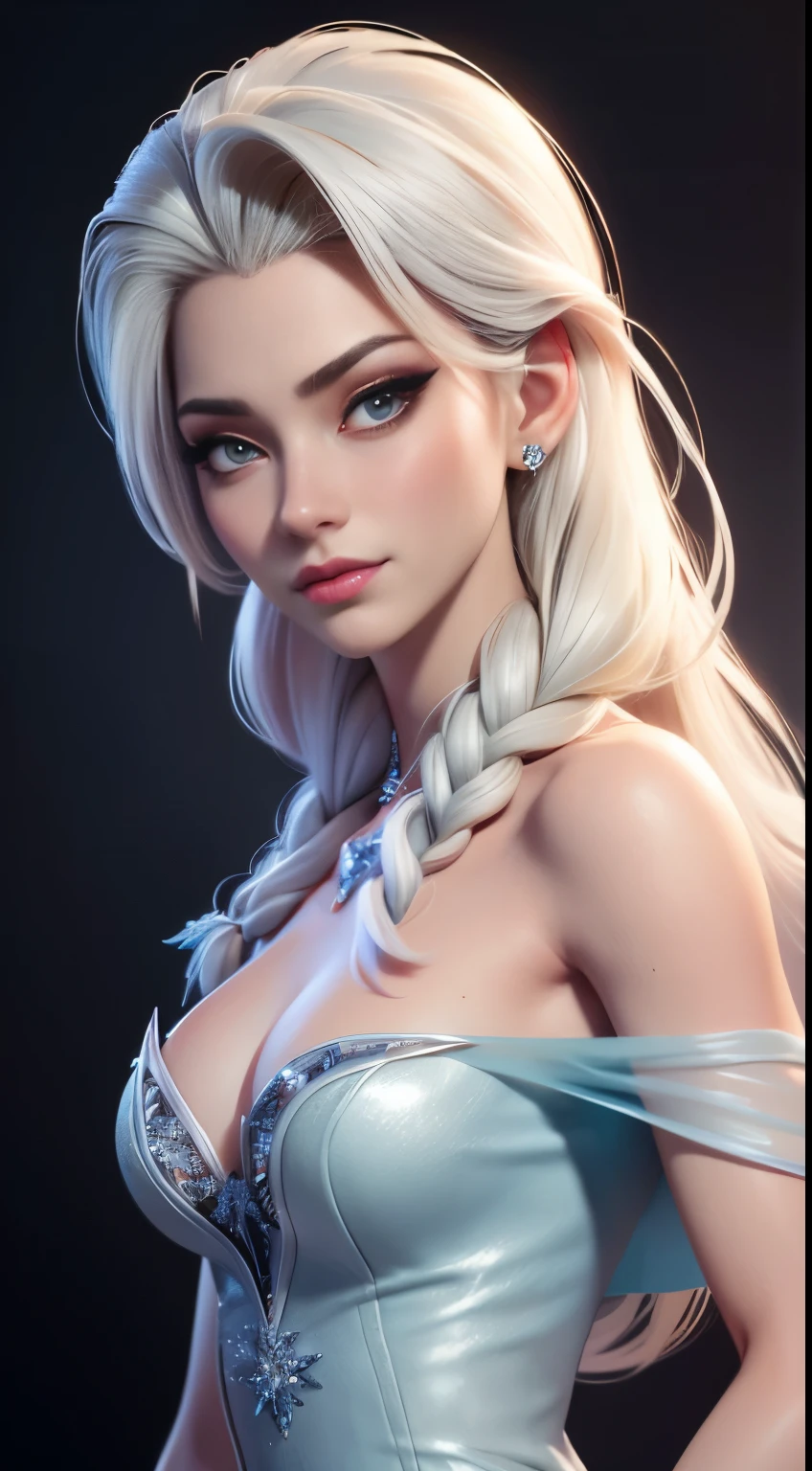 (Elsa frozen Diamante Rosado fusión.) Highly detailed CG unity 8k wallpaper, style shot, complex, high detail, dramatic, highest quality movie still image, very detailed, masterpiece, best quality, character design, Elsa, Elsa from Frozen, (( Dark style)), realistic ultra-detailed rendering style, natural light, sharp character design, (hard focus, 8k), (((natural skin texture))), 8k textures, soft cinematic lighting, adobe lightroom, dark room, hdr, Sophisticated, Elegant, Rich Detail, Sharp Focuilm Look) )), Soothing Tones, Detail Frenzy, Intricate Detail, Super Detail, Low Contrast, Soft Film Lighting, Dull Colors, Exposure Blending, HDR, Fade, 35mm, f/1.4, ISO64, f16, 25 sec.