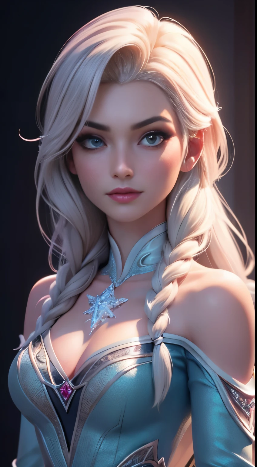 (Elsa frozen Diamante Rosado fusión.) Highly detailed CG unity 8k wallpaper, style shot, complex, high detail, dramatic, highest quality movie still image, very detailed, masterpiece, best quality, character design, Elsa, Elsa from Frozen, (( Dark style)), realistic ultra-detailed rendering style, natural light, sharp character design, (hard focus, 8k), (((natural skin texture))), 8k textures, soft cinematic lighting, adobe lightroom, dark room, hdr, Sophisticated, Elegant, Rich Detail, Sharp Focuilm Look) )), Soothing Tones, Detail Frenzy, Intricate Detail, Super Detail, Low Contrast, Soft Film Lighting, Dull Colors, Exposure Blending, HDR, Fade, 35mm, f/1.4, ISO64, f16, 25 sec.