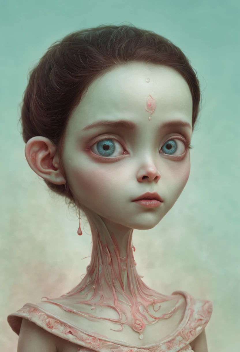 olpntng style, ""Ultra realistic photo, the Beautiful little creature alien by mark ryden and Daiyou-Uonome, Nicoletta Ceccoli production cinematic character render, Head To Shoulders Portrait, Hyper Detailed, art by james jean and Sachin Teng, cgsociety, beautiful face, intricate"", oil painting, heavy strokes, paint dripping, haze, ultra-detailed, film photography, light leaks, Larry Bud Melman, trending on artstation, sharp focus, studio photo, intricate details, highly detailed, by greg rutkowski