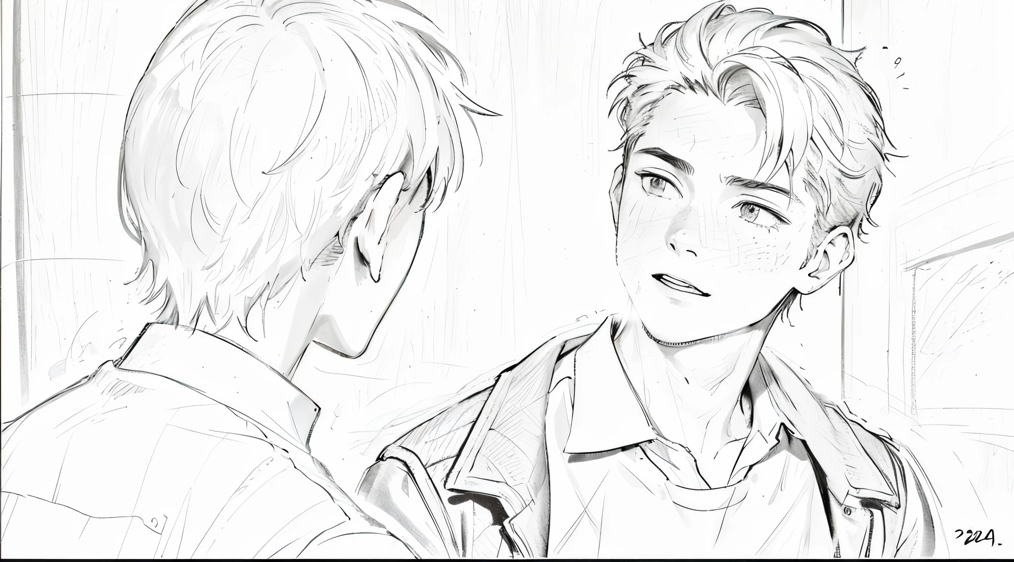 The young man is and asks his friend to leave him alone, he talks to him with his mouth open