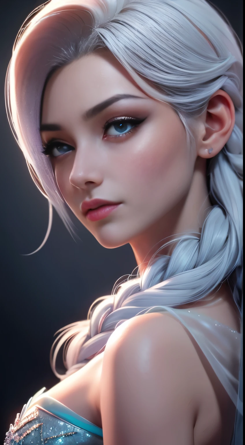 (Elsa frozen Diamante Rosado fusión.) Highly detailed CG unity 8k wallpaper, style shot, complex, high detail, dramatic, highest quality movie still image, very detailed, masterpiece, best quality, character design, Elsa, Elsa from Frozen, (( Dark style)), realistic ultra-detailed rendering style, natural light, sharp character design, (hard focus, 8k), (((natural skin texture))), 8k textures, soft cinematic lighting, adobe lightroom, dark room, hdr, Sophisticated, Elegant, Rich Detail, Sharp Focuilm Look) )), Soothing Tones, Detail Frenzy, Intricate Detail, Super Detail, Low Contrast, Soft Film Lighting, Dull Colors, Exposure Blending, HDR, Fade, 35mm, f/1.4, ISO64, f16, 25 sec.